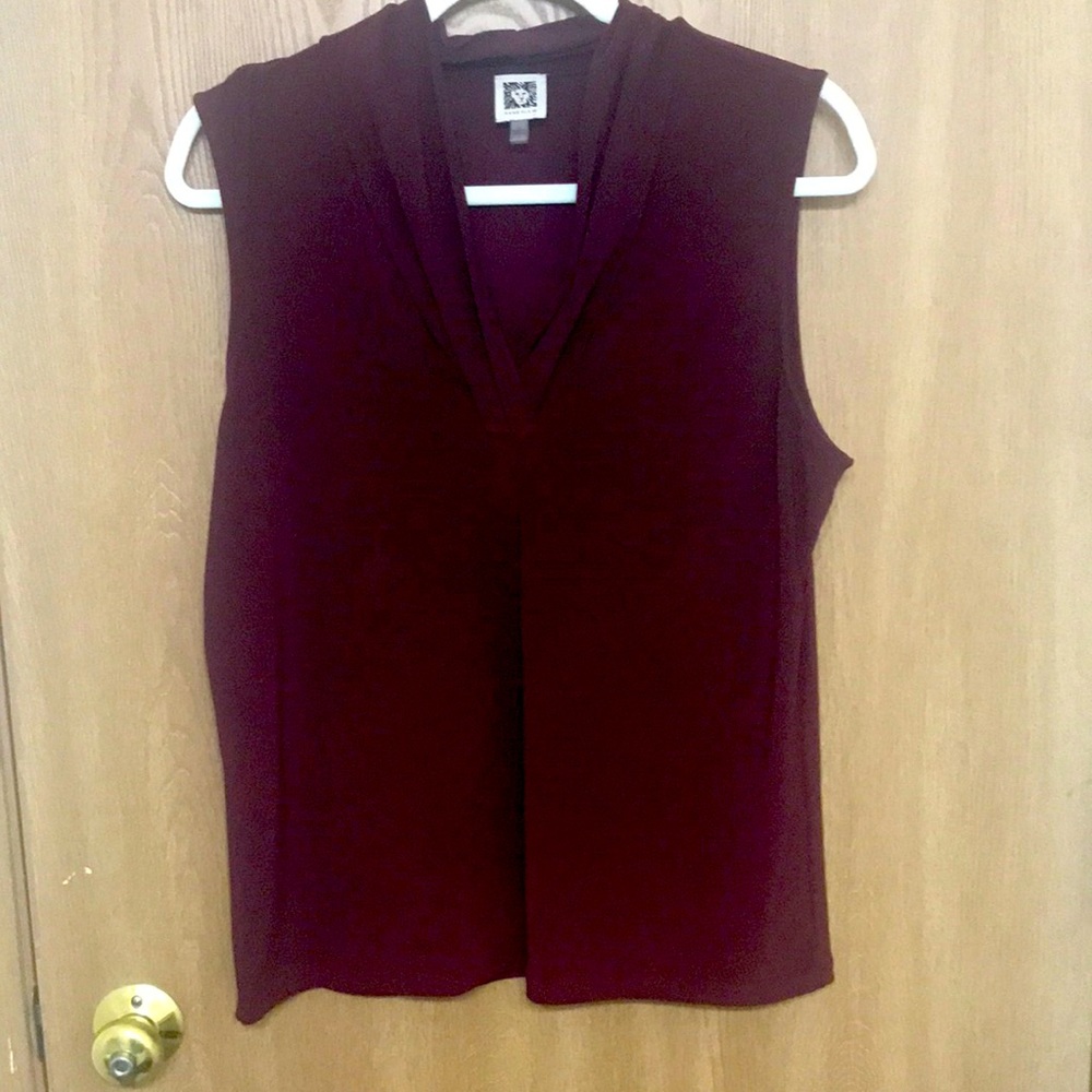Anne Klein Burgundy Sleeveless She’ll Size L